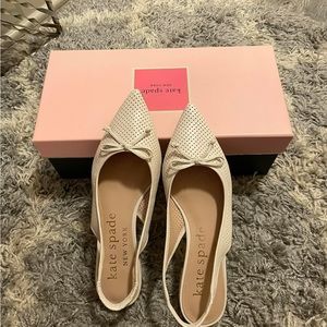 New in box parchment Kate Spade sling backs